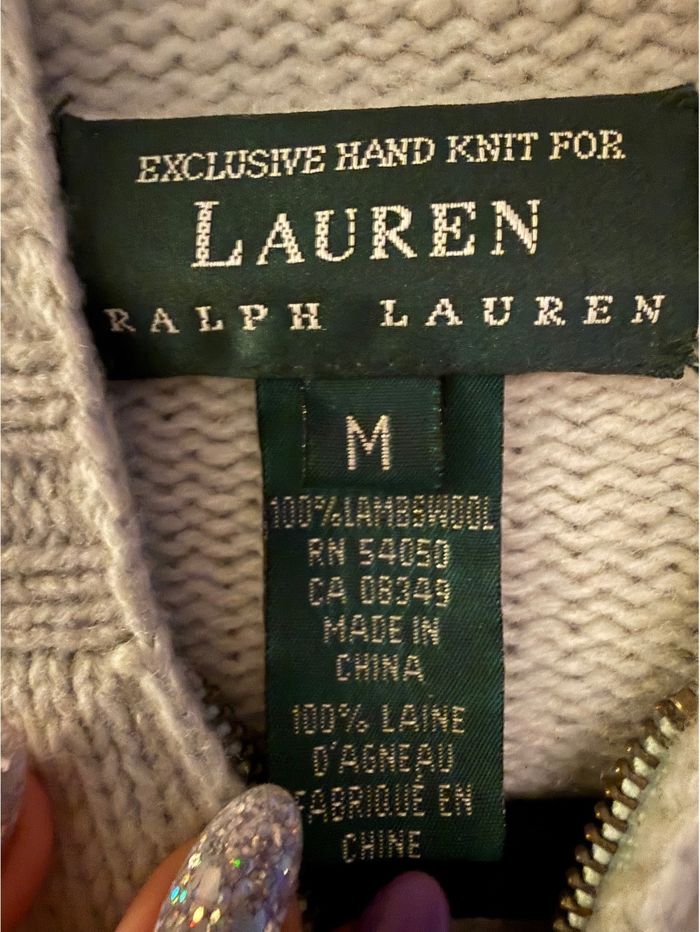 Lauren Ralph Lauren Hand Knit 100% Lambswool Winter Sleigh Scene Hooded Sweater - Picture 3 of 5